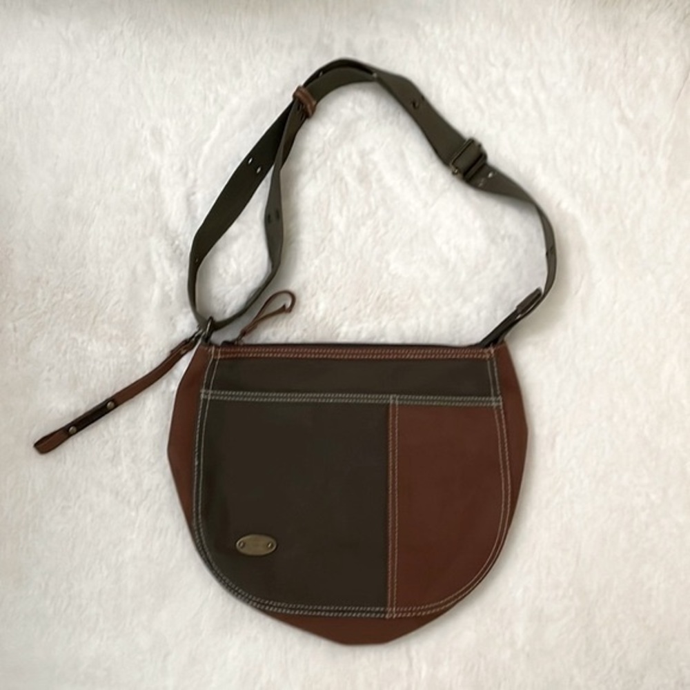 Vintage Nine West Two Toned Patch Crossbody Bag